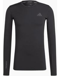 adidas - Compression Fit Crew Neck Long Sleeve Tech T-Shirt - Lyst