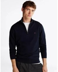 Tommy Hilfiger - Organic Cotton Cashmere Zip-Mock Sweater - Lyst