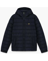 Lyle & Scott - Lyle & Scott Hooded Quilted Jacket Dark - Lyst