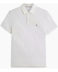 Tommy Hilfiger - Microprint Pique Polo Shirt Z00 Ivory Petal - Lyst