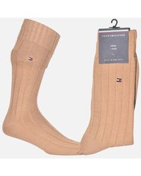 Tommy Hilfiger - Merino Wool Ribbed Boot Socks, Sand - Lyst