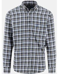 Fynch-Hatton - Premium Flannel Check Button Down Shirt Dark Ivy - Lyst