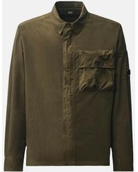 C.P. Company - Gabardine Hidden Zip Shirt - Lyst