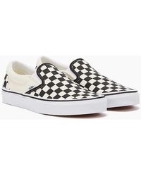 Vans - Classic Slip-On Checkerboard Canvas Trainers - Lyst