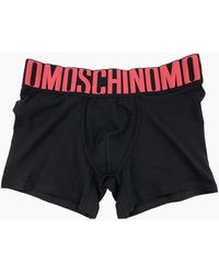 Moschino - Underwear Logo Print Stretch Cotton Trunks - Lyst