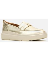 Hush Puppies - Joy Penny Leather Champagne Loafers - Lyst