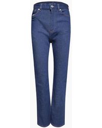 Lacoste - High Rise Wide Fit Five Pocket Jeans - Lyst