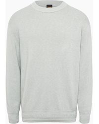 BOSS - Crew Neck Ribbed Collar Long Sleeve Sweater - Lyst