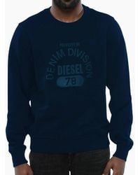 DIESEL - Denim Division Logo Sweatshirt - Lyst