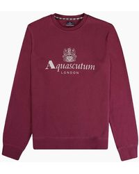 Aquascutum - Active Big Logo Crew Neck Cordovan Sweatshirt - Lyst
