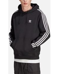 adidas - Originals 3-Stripes Pullover Hoodie Winter Fleece Hooded Sweatshirt - Lyst