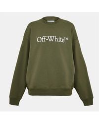 Off-White c/o Virgil Abloh - Lettering Crew Neck Ribbed Collar Long Sleeve Sweatshirt - Lyst
