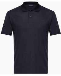 Emporio Armani - Embroided Logo Viscose Soft Touch Polo Shirt - Lyst