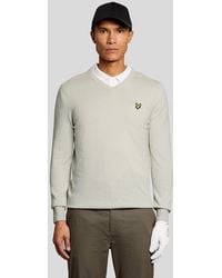 Lyle & Scott - Cotton Blend V-Neck Jumper - Lyst