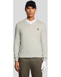 Lyle & Scott - Cotton Blend V-Neck Jumper - Lyst