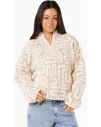 Rip Curl - Rip Curl Sunset Luau Polar Patterned Half Zip Fleece - Lyst
