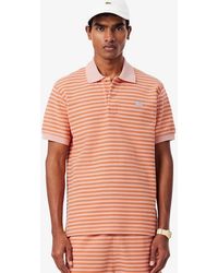 Lacoste - Classic Fit Textured Striped Polo Shirt - Lyst