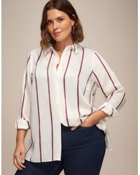 Live Unlimited London - And Burgundy Stripe Long Sleeve Shirt - Lyst