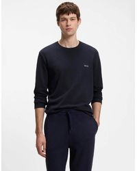 BOSS - Boss Waffle Ottoman Pyjama T-Shirt With Embroidered Logo - Lyst