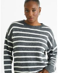 Gini London - Stripe Chunky Knit Oversized Jumper - Lyst