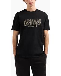 Armani - Exchange T-Shirts Milano Logo Top - Lyst