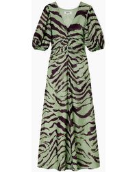 Ro&zo - Petite Chloe Zebra Print Puff Sleeve Dress - Lyst