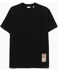 Burberry - Check-Logo Patch Cotton T-Shirt - Lyst
