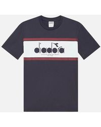 Diadora - Denim/Optical Ss Logo T-Shirt - Lyst