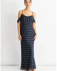 Gini London - Cowl Neck Drop Sleeves Foil Maxi Dress - Lyst