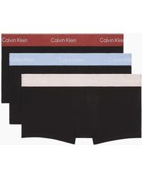 Calvin Klein - 3-Pack Icon Cotton Stretch Low-Rise Boxer Trunks, With Fall Berry And Frozen - Lyst