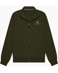 Aquascutum - Active Small Logo Full Zip Mock Neck Fleece Army - Lyst