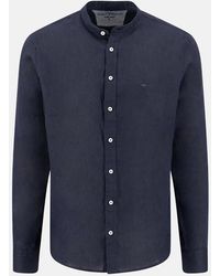 Fynch-Hatton - Stand Collar Pure Linen Shirt - Lyst