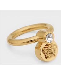 Versace - Medusa Head Ring Metal Strass - Lyst