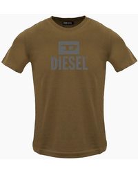 DIESEL - Monotone Logo Coffee Liqueur T-Shirt - Lyst