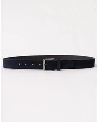 BOSS - Boss Ronnie Suede Belt With Logo-Engraved Gunmetal Buckle - Lyst
