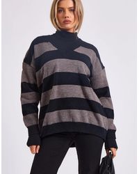 Gini London - Wide Stripe Oversized Jumper - Lyst