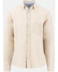 Fynch-Hatton - Pure Linen Button Down Shirt Sand - Lyst