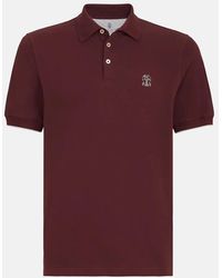 Brunello Cucinelli - Branded Cotton Polo Shirt - Lyst
