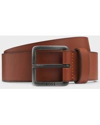 BOSS - Boss Jeeko Leather Belt With Logo Buckle - Lyst