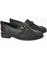 XY London - Ladies Heidi Ruched Chain Detail Loafers - Lyst