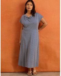 Live Unlimited London - Geo Print Cowl Neck Jersey Midaxi Dress - Lyst