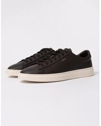 BOSS - Boss Kieran Grained-Leather Trainers With Rubber Sole - Lyst