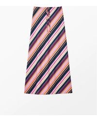 Ro&zo - Stripe Bias Cut Maxi Skirt - Lyst