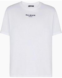 Balmain - Paris Small Embroidered Logo T-Shirt - Lyst