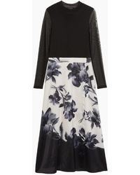 Ted Baker - Selnaa Mesh Top Printed Skirt Midi Dress - Lyst
