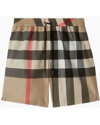 Burberry - Monogram Check Swim Shorts - Lyst