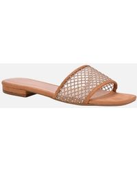 XY London - Ladies Gabrielle Diamante Open Toe Flat Sliders - Lyst