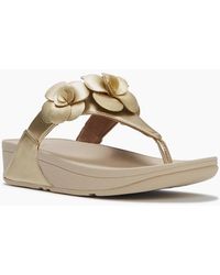 Fitflop - Lulu Flower Toe Post Slip-on Sandals - Lyst