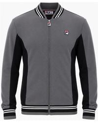 Fila - Settanta Baseball Track Top Jacket Gunmetal - Lyst