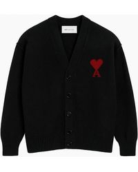 Ami Paris - Contrasted Ami De Coeur Cardigan - Lyst